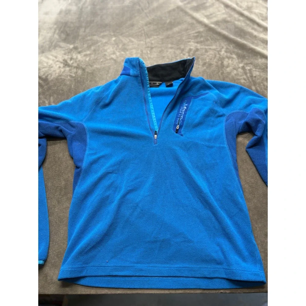 Marmot Blue Fleece Quarter Zip Pullover‎ Jacket Men's M/M Outdoor Hiking